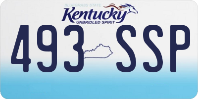 KY license plate 493SSP