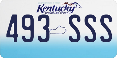 KY license plate 493SSS