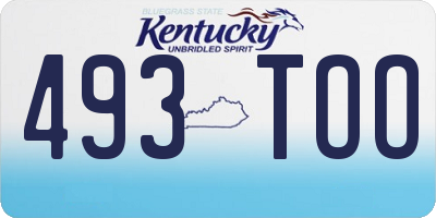 KY license plate 493TOO
