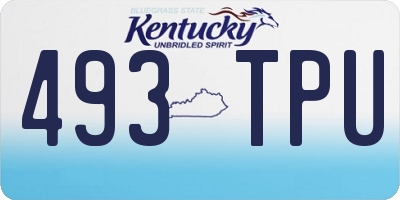 KY license plate 493TPU