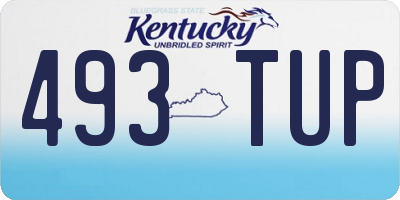 KY license plate 493TUP