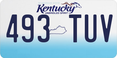 KY license plate 493TUV