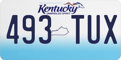 KY license plate 493TUX