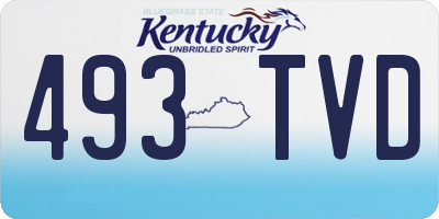 KY license plate 493TVD