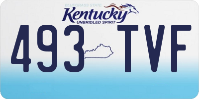 KY license plate 493TVF