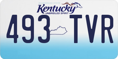 KY license plate 493TVR