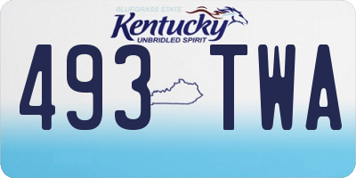 KY license plate 493TWA