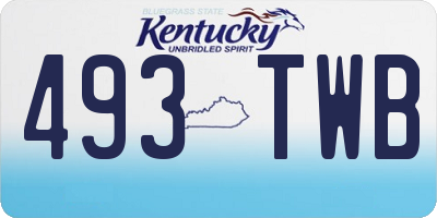 KY license plate 493TWB