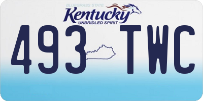KY license plate 493TWC