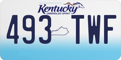 KY license plate 493TWF