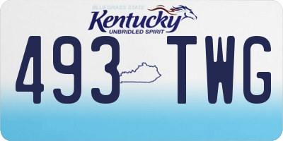 KY license plate 493TWG