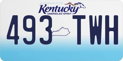 KY license plate 493TWH