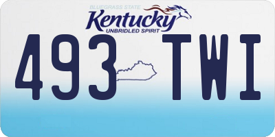 KY license plate 493TWI