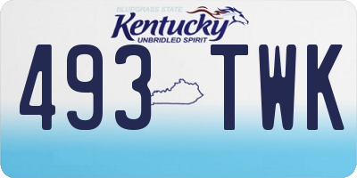 KY license plate 493TWK