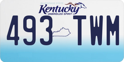 KY license plate 493TWM