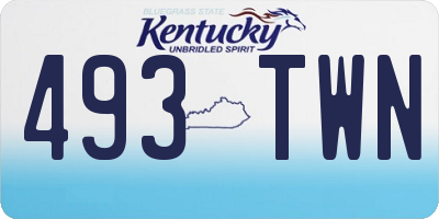 KY license plate 493TWN