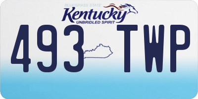 KY license plate 493TWP