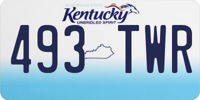 KY license plate 493TWR