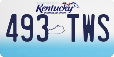 KY license plate 493TWS