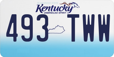 KY license plate 493TWW
