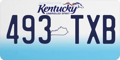 KY license plate 493TXB