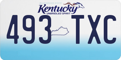 KY license plate 493TXC