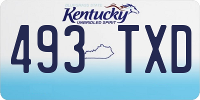 KY license plate 493TXD