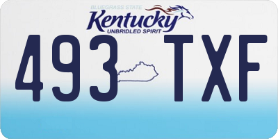 KY license plate 493TXF