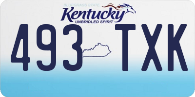 KY license plate 493TXK