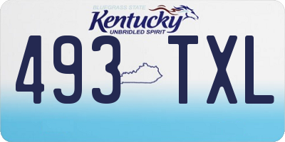 KY license plate 493TXL