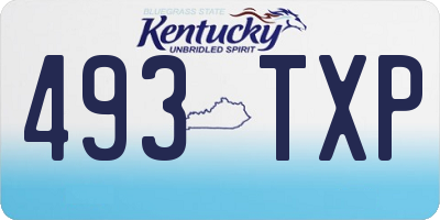KY license plate 493TXP
