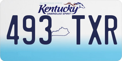 KY license plate 493TXR