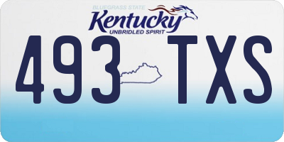 KY license plate 493TXS