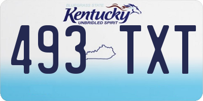 KY license plate 493TXT