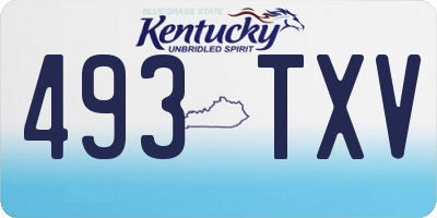 KY license plate 493TXV