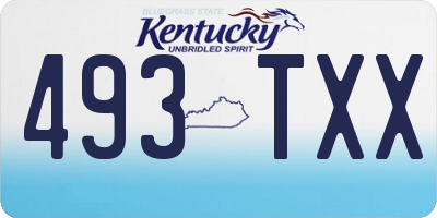 KY license plate 493TXX