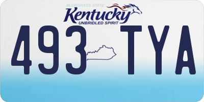 KY license plate 493TYA