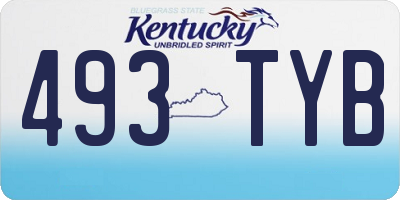KY license plate 493TYB