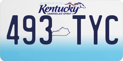 KY license plate 493TYC