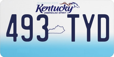 KY license plate 493TYD