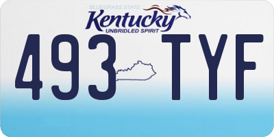 KY license plate 493TYF