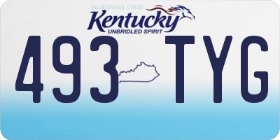 KY license plate 493TYG