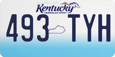 KY license plate 493TYH