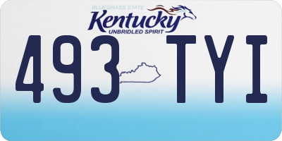 KY license plate 493TYI