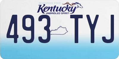 KY license plate 493TYJ