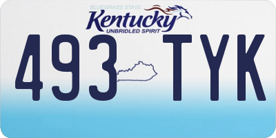 KY license plate 493TYK