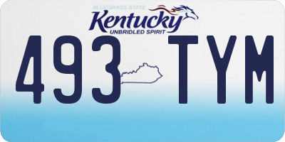 KY license plate 493TYM
