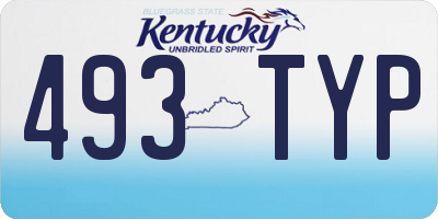 KY license plate 493TYP