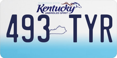 KY license plate 493TYR