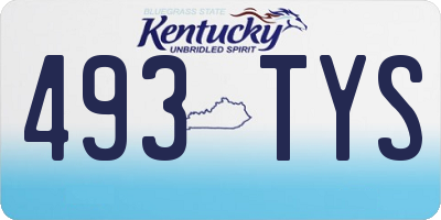 KY license plate 493TYS